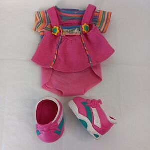 Cabbage Patch Kids Pink Outfit Original 1990s Pink Stripe Top Dress Panties Shoe